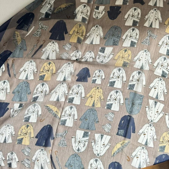 Vintage Novelty Print Men's Trenchcoats Umbrellas Sheer Scarf - Picture 2 of 5